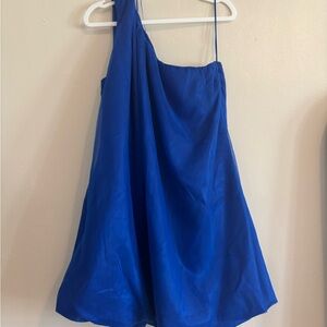 TCEC One-Shoulder Cocktail Dress in Royal Blue